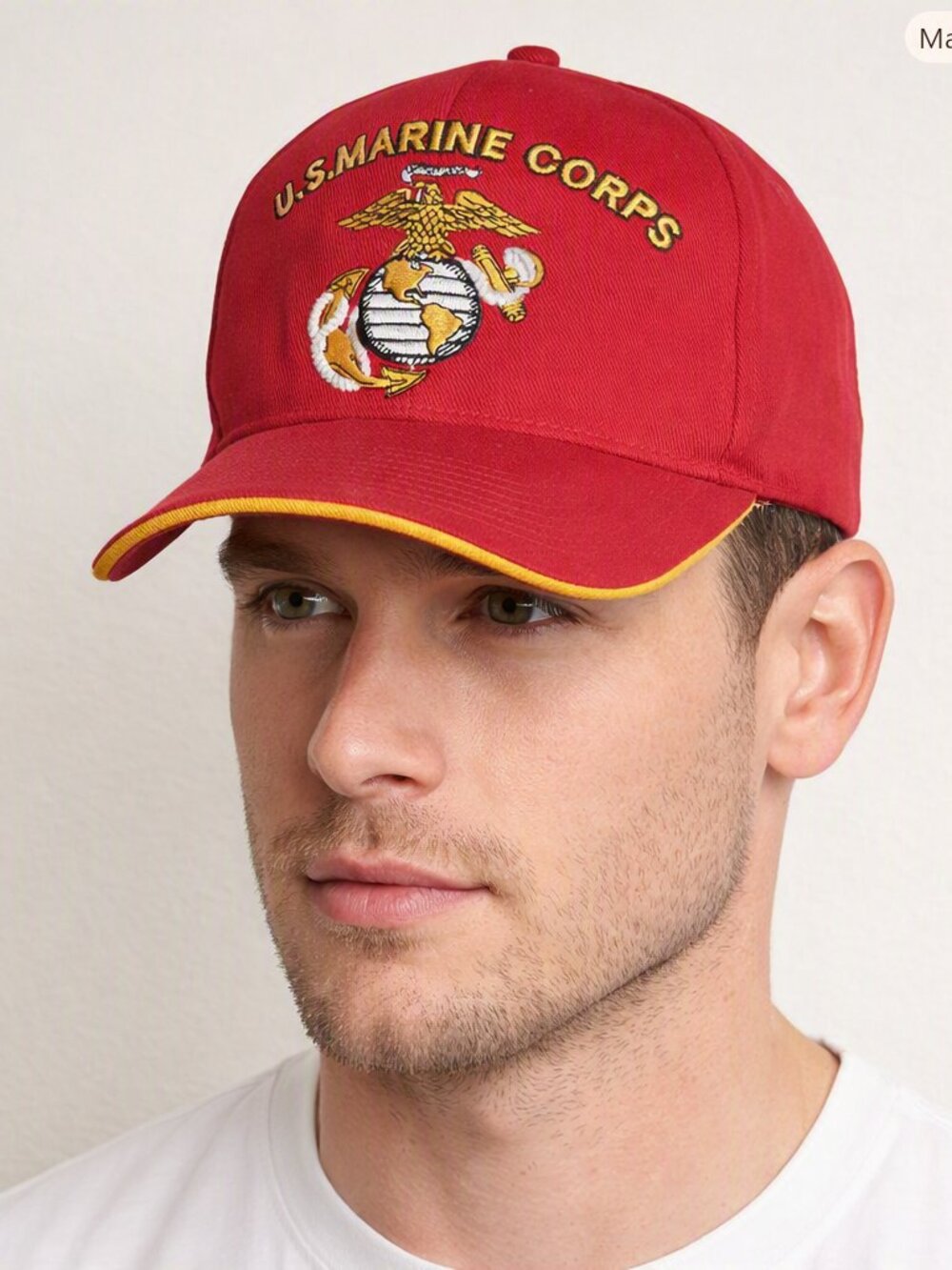 Marine Corps Red Hat Semper Fi Red Snap Adjustable Back Cotton